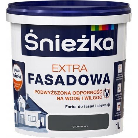 Śnieżka Extra Fassadenfarbe für Fassaden und Innenräume, Graphit matt, 1 l