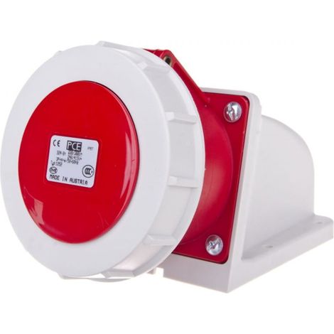 Enchufe fijo 32A 5P 400V rojo IP67 1252-6p