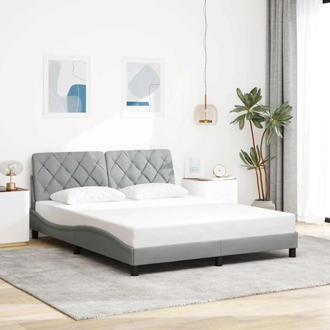 Cadre de lit sans matelas-Structure de lit gris clair 160x200 cm tissu 821929 (1/5)