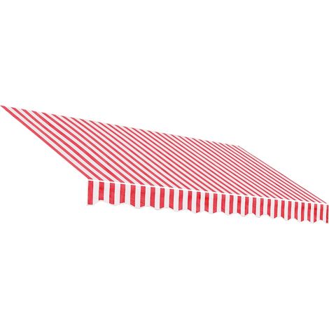 Maison Exclusive - Tessuto di Ricambio per Tenda da Sole Rosso e Bianco 3x2,5 m Poliestere (1/5)