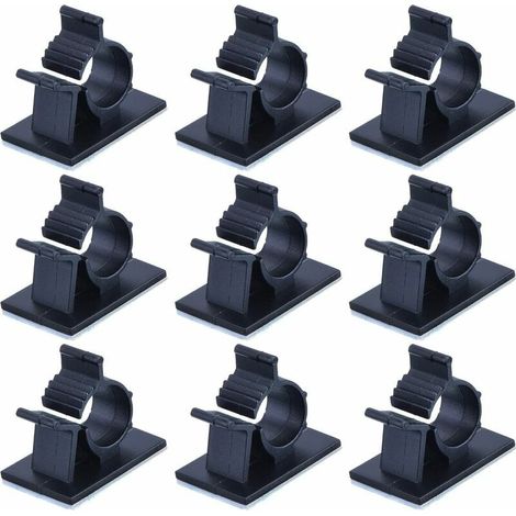 Green Mobility-Câbles Adhésifs Réglable Clips de Câble Nylon Porte Fil de Serrage, Noir, 100 pieces (1/5)