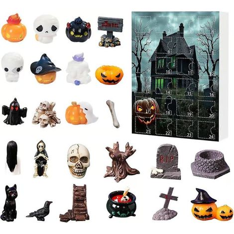2026 Halloween calendrier de compte à rebours 3D 24 jours cadeau surprise non plat pour enfants filles fille nièce petite-fille 3 (1/5)