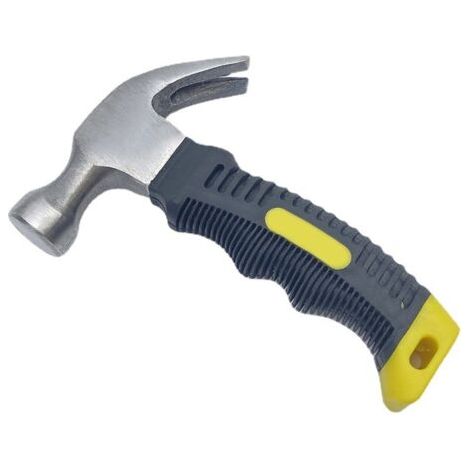 Claw hammer mini claw hammer convenient hammer small hammer claw hammer children's hammer nail hammer carbon steel hammer 1 piece gray plus yellow (1/5)