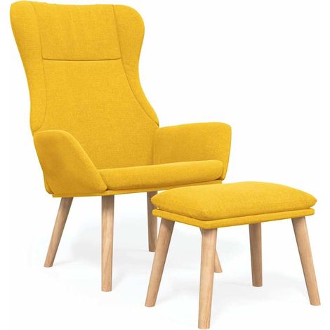 Maison Exclusive - Relaxsessel mit Hocker Senfgelb Stoff (1/5)