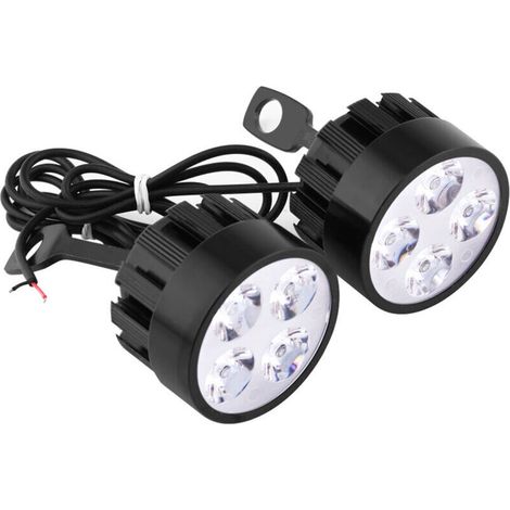 Projecteur LED de moto 1 paire phare de moto universel LED conduite antibrouillard Spot phare lampe de projecteur.