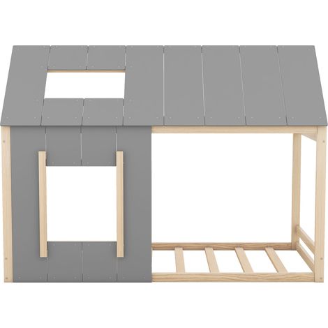 Letto cabina per bambini 90 x 200 cm in pino e MDF, naturale e grigio, HOMVRA (1/5)