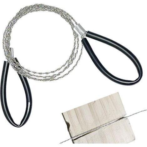 Scie à fil en acier inoxydable pour tuyaux en PVC, tuyaux, tubes, outils généraux, scie à câble dentelée de 75 cm avec deux poignées pour couper le bois, le plastique, l'os, le caoutchouc (1/5)