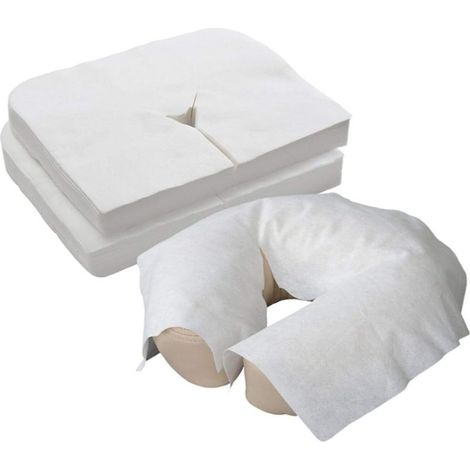 Housse Têtière Jetable - 100 Unités - Spunlace Non-Tissé - Forme Y Lune - Pour Table De Massage Professionnelle (1/5)