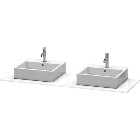 Console Duravit XSQUAREavec 2 découpes 16x1600x550mm blanc brillant