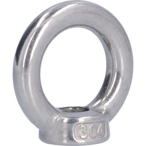 Écrous à anneau de levage M6, inoxydable, 10 pièces, forme circulaire, fixations robustes pour engins forestiers et machinerie lourde. (1/5)