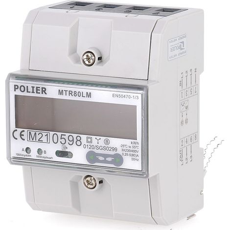 COMPTEUR ÉLECTRIQUE TÉTRA 80A SIMPLE TARIF MID - MTR80LM (1/4)