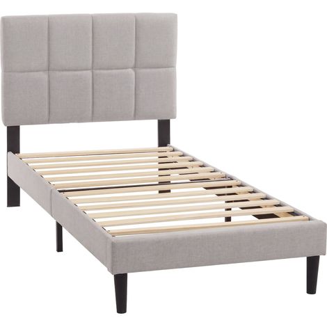 Velmora Single Ottoman Storage Upholstered 98 cm Linen Bed Frame with Headboard, Beige (1/5)
