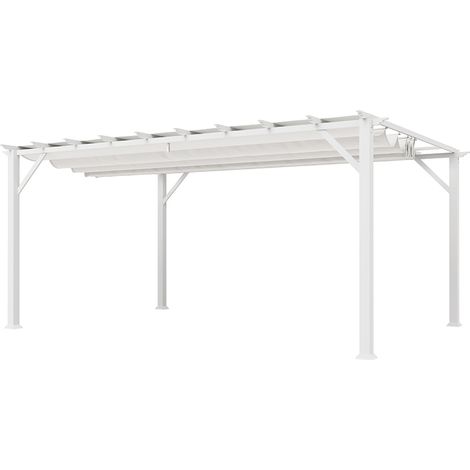 Paragon Outdoor Almuiminium Pergola "Florenz" Pavillon mit ausziehbarem Sonnensegel, weiß, 350 x 505 x 236 cm (L x B x H) (1/5)