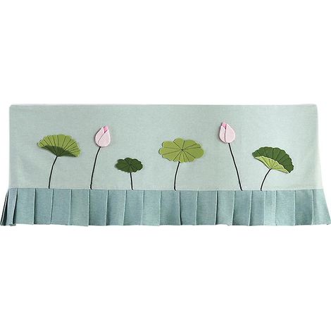 Housse de climatiseur suspendue à motif floral anti-poussière pour petits appareils - Motif feuille de lotus Tissu frais Idéale pour la maison ou la chambre (1/4)
