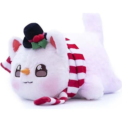 Peluche Chat Aphmau Meows - Chat en peluche doux Meemeow en forme de donut, peluche kawaii frites et cheeseburger, cadeau de Noël - FA -Bonhomme de neige (1/4)