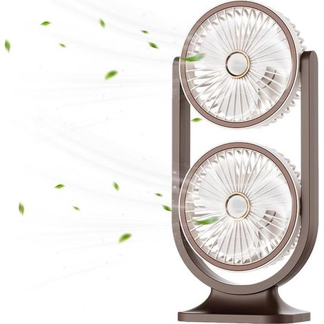 Ventilatore da tavolo, Ventilatore da tavolo senza fili, Ventilatore da tavolo ricaricabile, Ventilatore da scrivania, Con 5 impostazioni di velocità, Doppia ventola, Ventilatore da scrivania rinfresc (1/5)