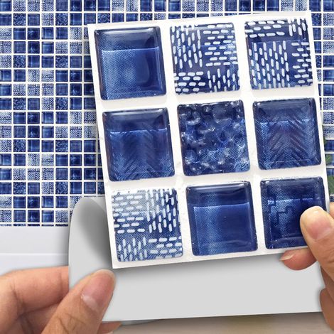18 autocollants de transfert pour carrelage mosaïque, salle de bain, cuisine, bricolage, maison (10 cm x 10 cm) (MTS003) (1/5)