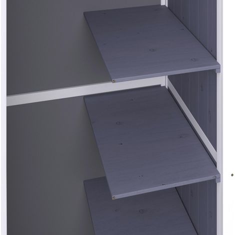 Mömax Gartenschrank Nella Grau/Weiß Echtholz (1/5)