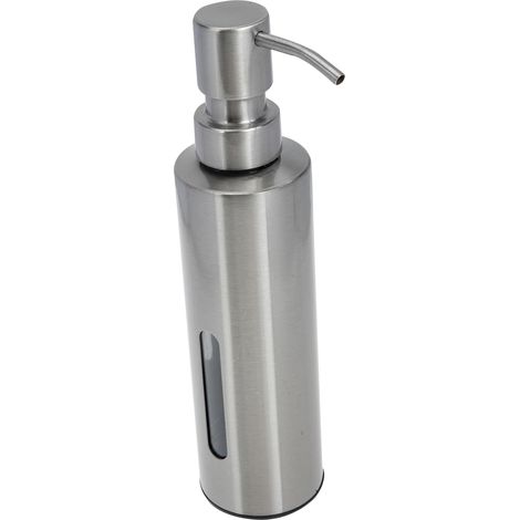 Dispensador de jabón de acero inoxidable, práctico frasco para champú, dispensador de loción reutilizable