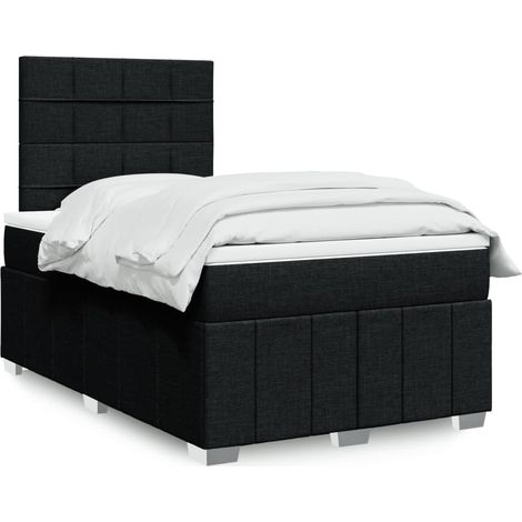 Cama box spring con colchón tela negro 120x190 cm vidaXL (1/5)