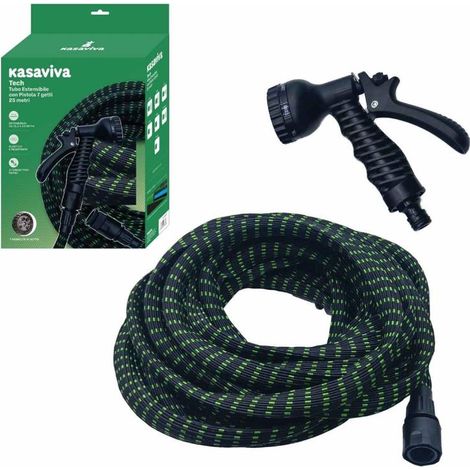 Tubo da Giardino Irrigazione Estensibile Tech 25 Metri + Pistola (1/2)