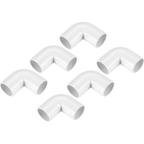 PVC Duct Fitting Elbow 90 Degree Fittings 25mm Change Direction Fitting Termination for Electrical Duct Home Pipe Pack of 6 (1/5)