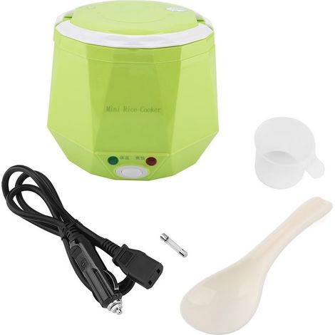 Cuiseur à riz électrique portable multifonctionnel, 24 V, 140 W, 1,3 L, cuiseur à vapeur pour camion (vert) (1/5)
