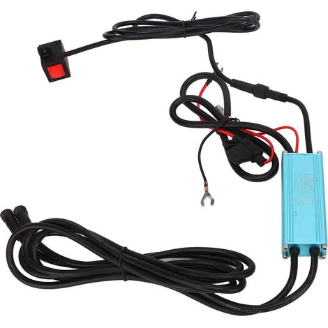 Kit faisceau câblage phare LED moto 12V avec interrupteur clignotant gauche droite pour projecteur moto, aluminium ABS, 2,75 m (1/5)
