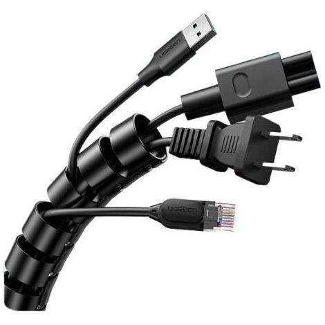 Cache Cable Diamètre 22 mm - Longueur 2 m Gaine Electrique pour Le Bureau et la Maison TV/Ordinateur/Audio, pour Cable Management ou Cacher Les câbles, Noir Coupe Bricolage (1/4)