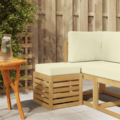 vidaXL Banc de Jardin Blanc 43 x 43 x 45 cm Bois d'Acacia Massif