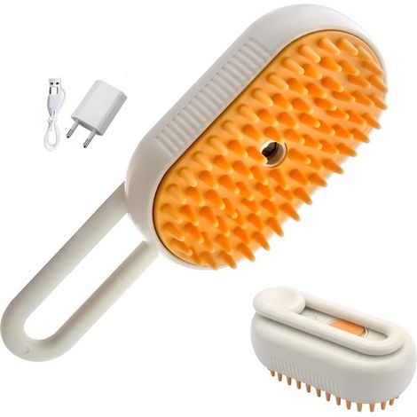Brosse de toilettage – Chien et chat – Massage et démêlage – Peigne – Anti-mue – Double usage (1/3)
