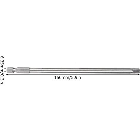 Embout de clé Allen de 5 mm, embout de tournevis électrique trempé avec pointe magnétique, S1/4, 150 mm (1/5)