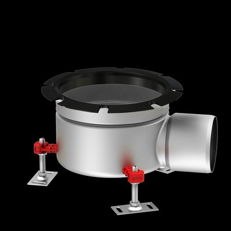 Siphon de sol 218 DN 100 avec GV 1.4301/bord de retenue horizontal, FHD