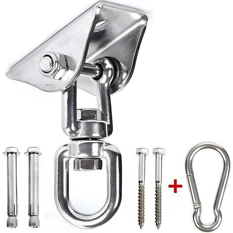 Stainless Steel 360° Silent Rotation Swing Hook with Screw, Holds up to 450 kg, for Hanging Chair, Swing (1/5)