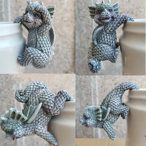 4 Figurines de Dinosaures en Résine à Suspendre, Pots de Fleurs Décoratifs Antidérapants pour Jardin, Bureau ou Maison (1/5)