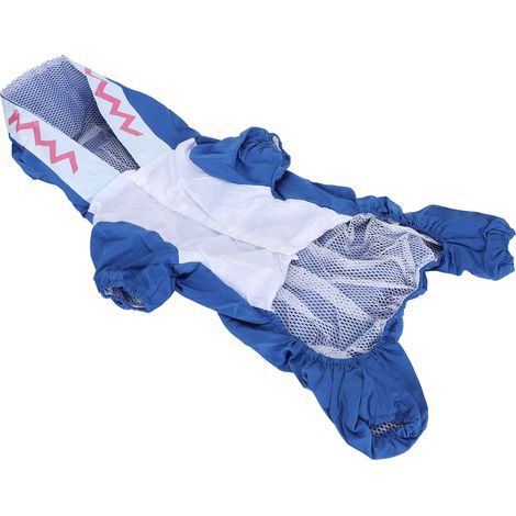 Imperméable mignon pour chien, cape à capuche, veste imperméable en polyester, vêtement pour animaux de compagnie, bleu, taille M (1/5)