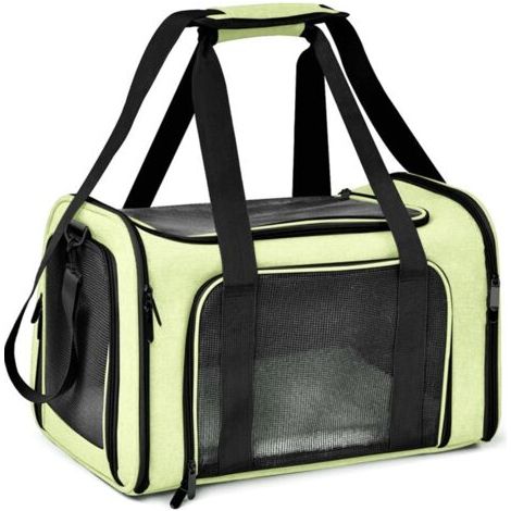 QORVA-Sac pour animaux de compagnie vert petite taille 40 cm x 25 cm x 25 cm 1 sac de transport pliable pour chat et chien