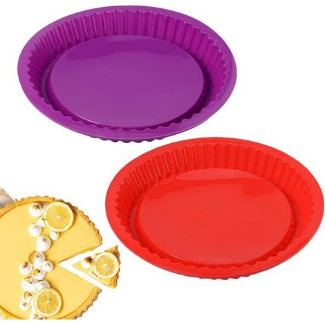 Inovra Plus - Silikon-Fruchtbodenform - BPA-frei - Antihaftbeschichtung - Quiche, Pizza, Kuchenform - 2er-Set. (1/5)