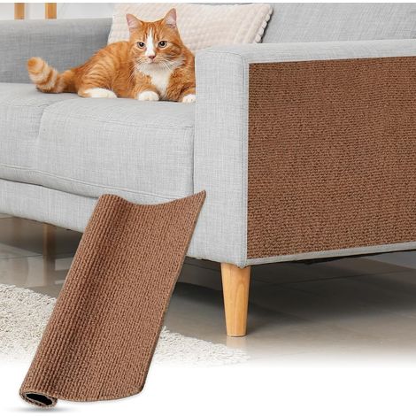 Tapis À Griffer Autocollant Chat, 1 Rouleau 30 x 30cm Protecteur De Canapé Contre Les Griffes De Chat DIY Sofa, Wall, Doors, Tapis Anti-Griffes À Découper, Brown (1/5)