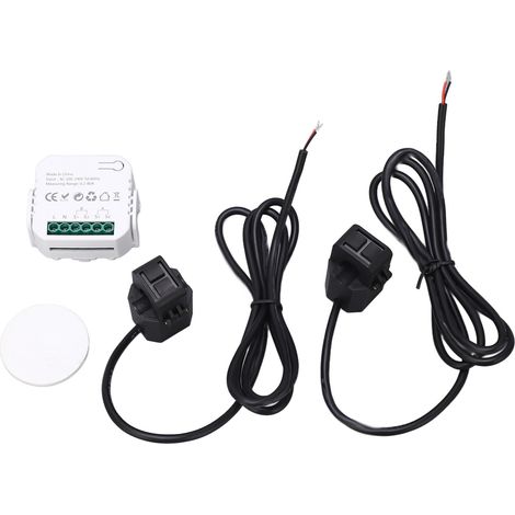 GARRYFIZH Moniteur d'Énergie Intelligent WiFi - Compteur d'Électricité Monophasé à Pince - 100‑240V AC - Pour Électroménagers - Noir PJ‑1103A