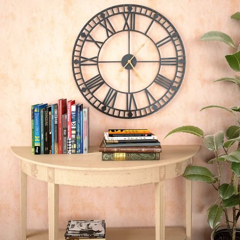 Horloge murale vintage avec mouvement à quartz Métal 60 cm XXL (1/5)