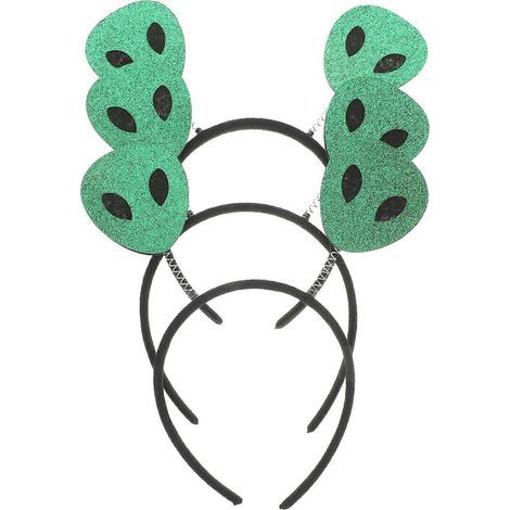 Set mit 3 Haarspangen in Form von Alienköpfen, Halloween-Kostümzubehör – 22 x 22 cm – Grün (1/4)