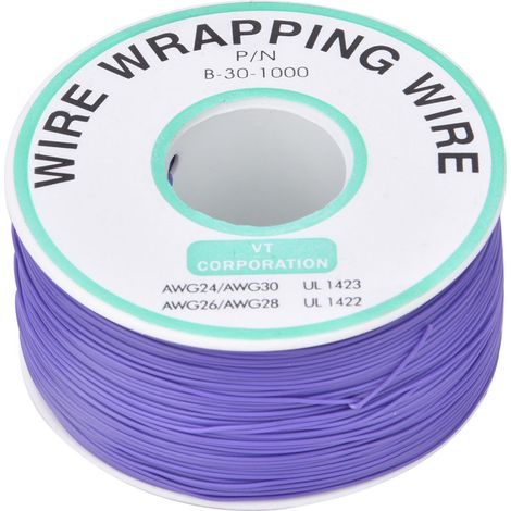 OK Wire violetter Leiterplatten-Reparaturdraht, verzinnter Kupferkern, 30 AWG, 300 m (1/5)