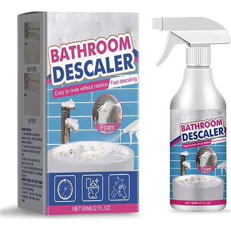 Lot de 5 nettoyants pour salle de bain (douche, carrelage, baignoire, lavabo) : élimination efficace des saletés, formule sûre, évaporation rapide, nettoyage doux de la maison, 60 ml. (1/3)