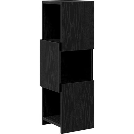 Maison Exclusive - Mobile angolare Rovere Nero 25,5x25x80cm Legno multistrato