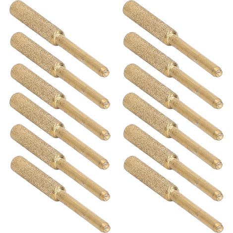 Lot de 12 meules à aiguiser chaîne scie à chaîne, tige 3mm, tête 4.8mm, pierre meule émeri resistant à l'usure pour perceuse et meuleuse (1/5)