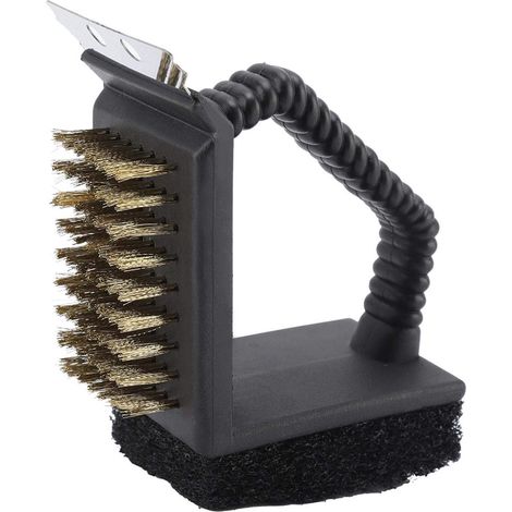 Nettoyant pour gril - Brosse de nettoyage de gril en acier inoxydable durable multifonctionnelle 3 en 1 pour barbecue(1pc) (1/3)