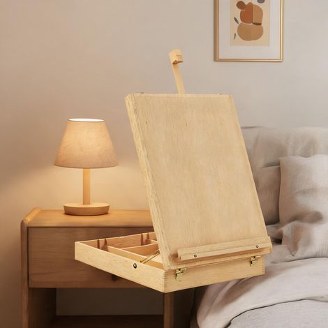 Chevalet de table pliable en bois avec rangement et poignée (1/5)