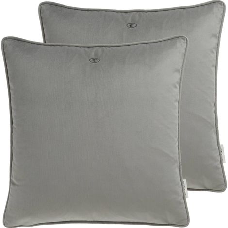 TOM TAILOR Zierkissenhülle VELVET SIGNATURE - 2er Set 45x45 cm, Grau