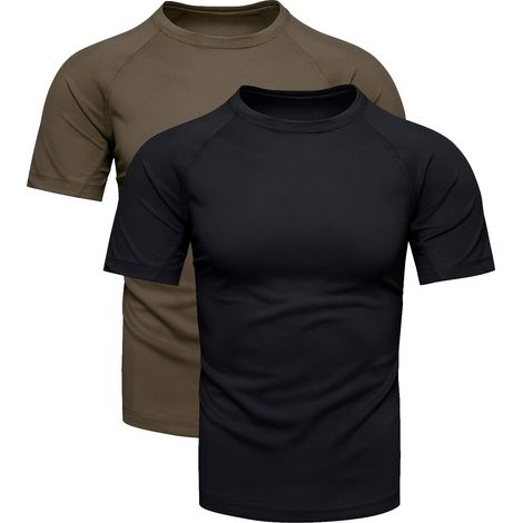 Herren-T-Shirt-Doppelpack, Khaki und Schwarz, Größe XL